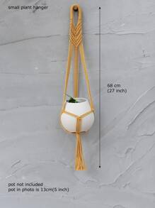 1 件多功能编织植物挂架 - 黃色 - 查看 3
