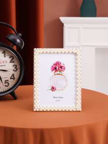 1Pc Beige Pearl High Gloss Photo Frame, Capable Of Storing 3-Inch/6-Inch/7-Inch/8-Inch/10 Inch Student Photos, Wedding Photos, And Valentine's Day Gifts (Including Random Photo Paper) - Multicolor - View 8