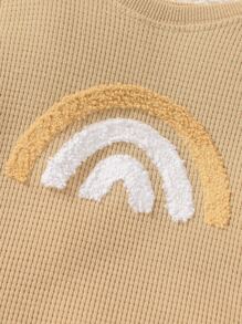 Đứa bé trai Hoa văn cầu vồng Áo chui đầu - Màu be - Xem 4