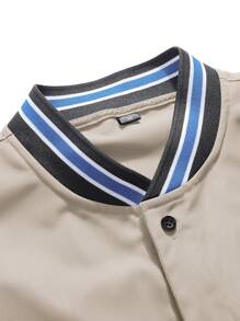 Aesthetic Post Áo sơ mi Nam Nút phía trước Lá thư Sẵn sàng - Màu Khaki - Xem 5