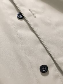 Aesthetic Post Áo sơ mi Nam Nút phía trước Lá thư Sẵn sàng - Màu Khaki - Xem 4