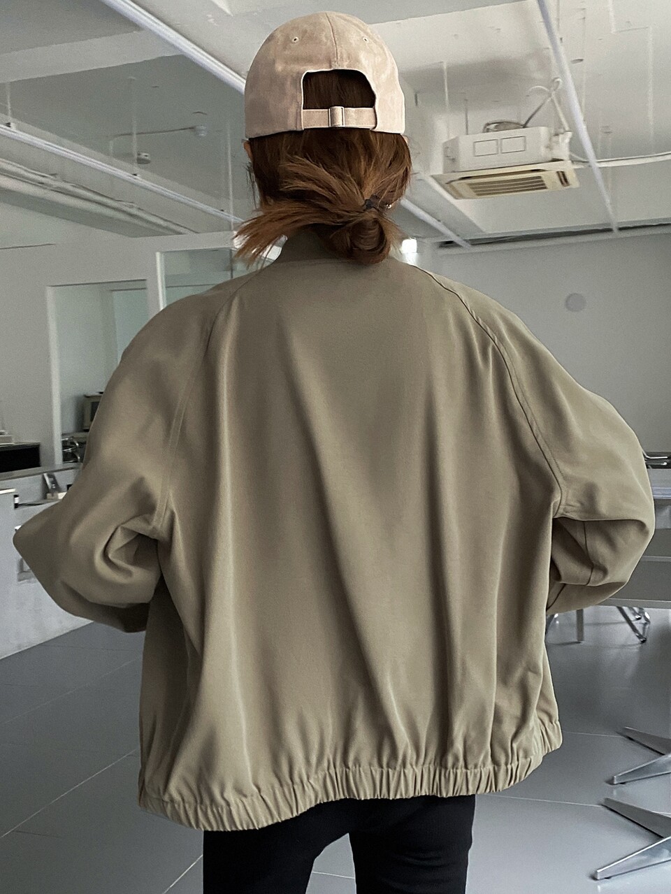 Raglan Sleeve Flap Pocket Zip Up Bomber Jacket