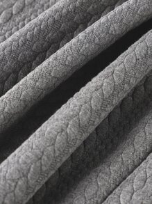 Đệm dệt kim trơn không có chất làm đầy - Xám - Xem 4