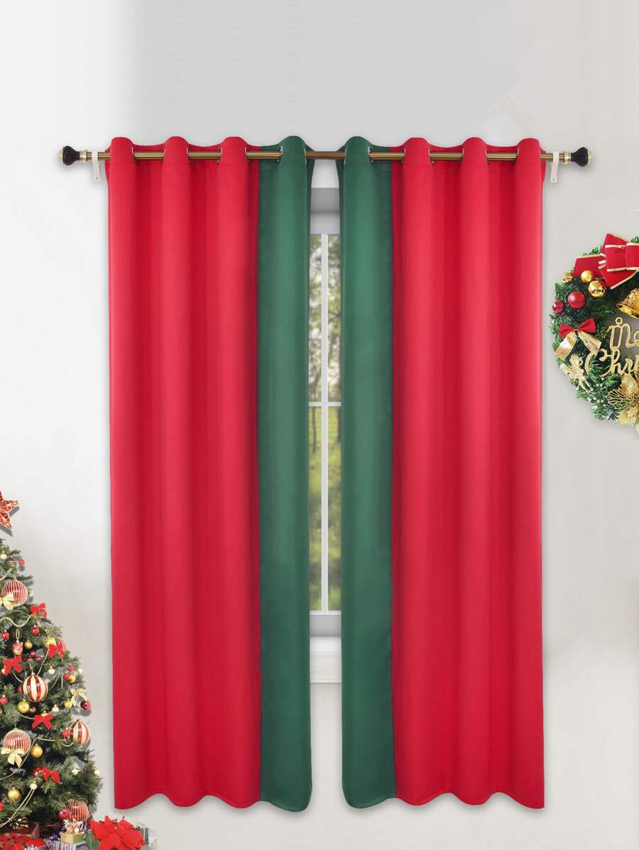 撞色1片遮光窗簾 - 彩色 - 查看 1