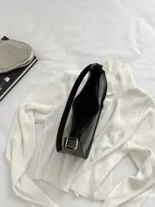 带拉链的纯色压纹几何单肩包，女士单肩包 - 压纹单肩包，时尚复古拉链包，休闲防水手提包，适合少女、女士、大学生、新秀和白领工作者，非常适合办公室、工作、商务、通勤，是女士最佳工作包