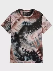 NEON BLANC Men Tie Dye Short Sleeve Vintage Tee, For Going Out, For Friends, Summer