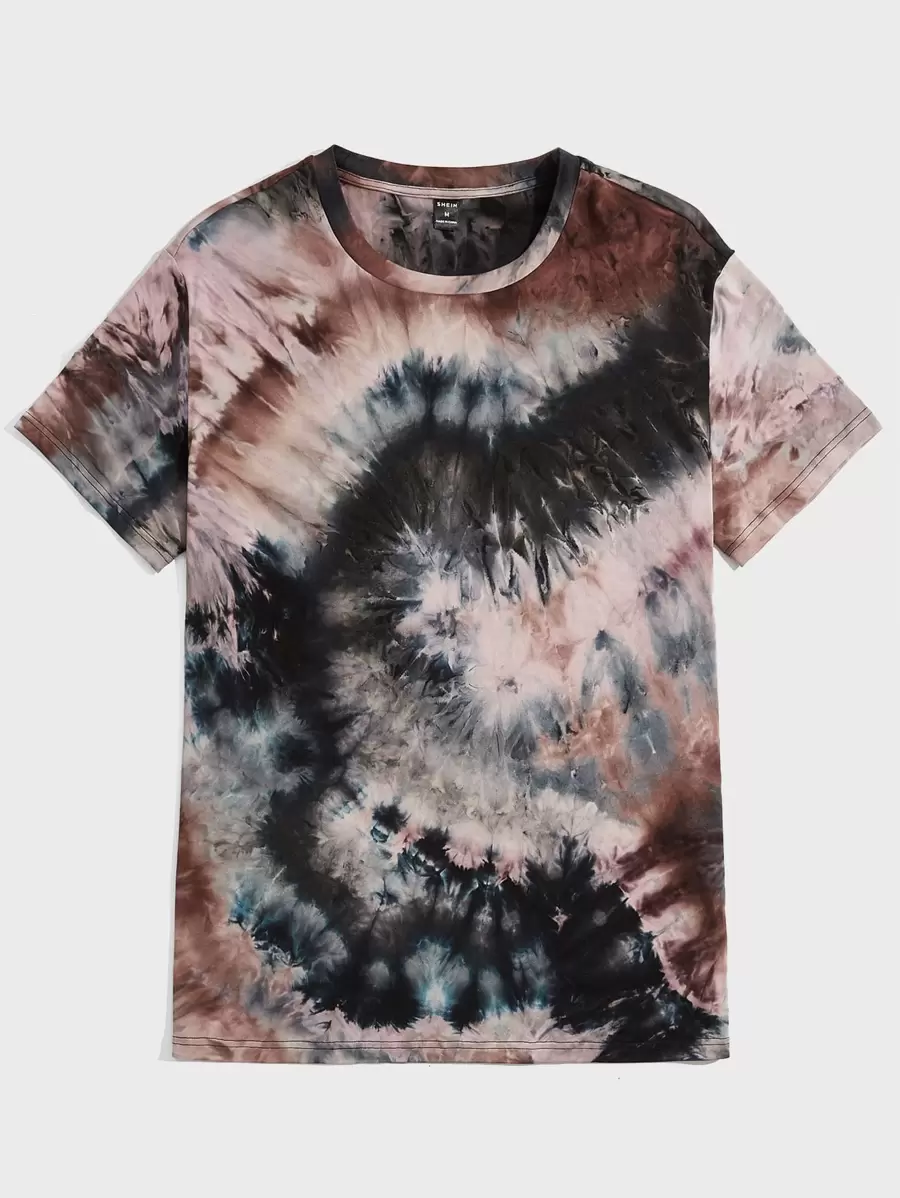 NEON BLANC Men Tie Dye Short Sleeve Vintage Tee, For Going Out, For Friends, Summer