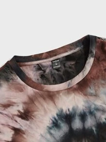 NEON BLANC Men Tie Dye Short Sleeve Vintage Tee, For Going Out, For Friends, Summer