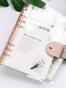 1本復古pvc A5雙環筆記本採用線條頁,適合學生和商務辦公室使用 - 彩色 - 查看 1