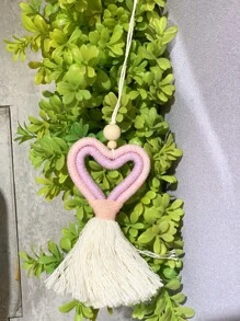 1pc Heart Design Car Hanging Ornament - Pink - View 5