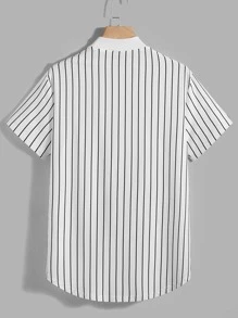 GENTILAND Tops Nam Lá thư Sọc Giải trí - trắng - Xem 2