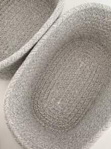 2入組編織書桌收納籃 - 灰色 - 查看 4