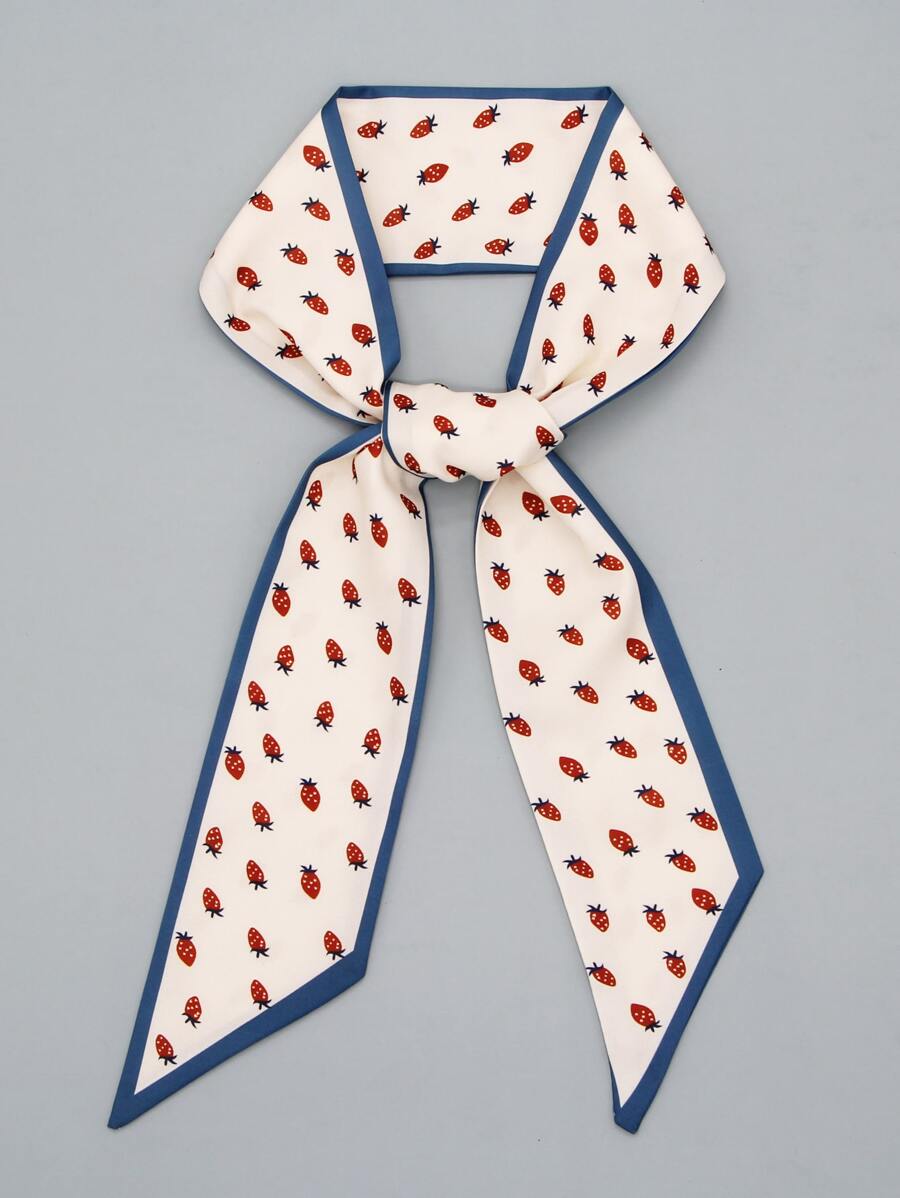 草莓圖案圍巾 - 彩色 - 查看 1