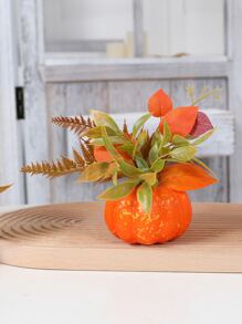 1pc Artificial 4-Layer Sword Fern, Shield, Upside-Down Lantern, Pumpkin Potted Plant Home Decor Halloween Room Decor Halloween Decor