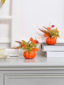 1pc Artificial 4-Layer Sword Fern, Shield, Upside-Down Lantern, Pumpkin Potted Plant Home Decor Halloween Room Decor Halloween Decor