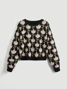SHEIN MOD Áo len nữ Hoa Giải trí - Nhiều màu - Xem 2