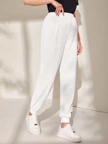 Mulvari Patched Detail Slant Pocket Joggers - White - View 5