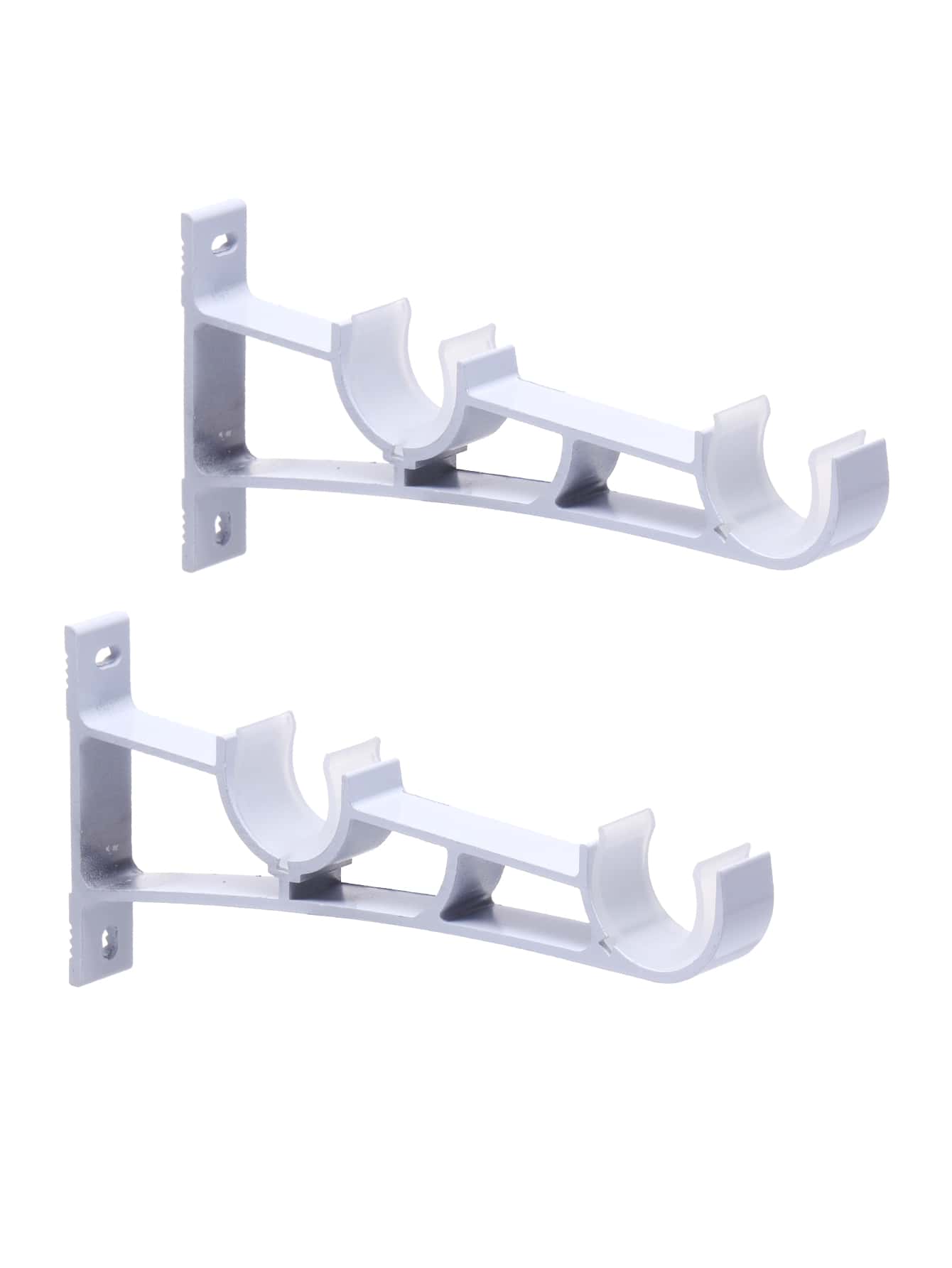 2 piezas simple Cortina Varilla - Blanco - Ver 1