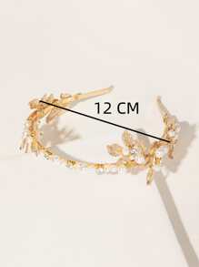 叶子和仿珍珠装饰头带优雅发带发箍