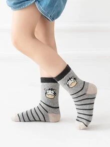 5 cặp/bộ Sọc Hoạt hình Vớ giữa bắp chân Đối với Con trai Và Cô gái - Nhiều màu - Xem 4