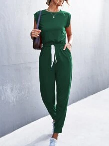 SHEIN LUNE جمبسوت ثقب المفتاح الخلفي زائف رباط خصر