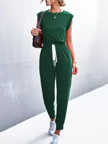 SHEIN LUNE جمبسوت ثقب المفتاح الخلفي زائف رباط خصر