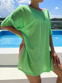 AAmilife 夏季无衬大腿开叉罩衫 - 綠色 - 查看 1