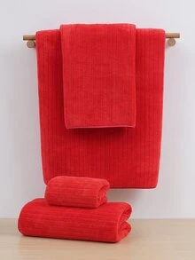 1入組素色浴巾或者毛巾 - 紅色 - 查看 2