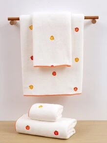 1 chiếc khăn tắm thêu hình quả bí ngô Halloween hoặc khăn tắm trang trí phòng tắm tại nhà cho tiệm làm đẹp trở lại trường học - trắng - Xem 3