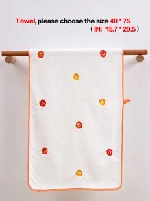 1 chiếc khăn tắm thêu hình quả bí ngô Halloween hoặc khăn tắm trang trí phòng tắm tại nhà cho tiệm làm đẹp trở lại trường học - trắng - Xem 6