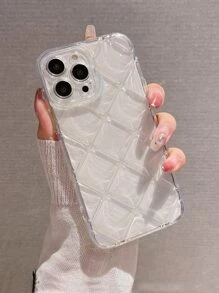 极简3D菱形全包防震手机壳，兼容 17/17 Pro Max/17/16 Pro Max/16/16 Pro/16 Plus/15/15 Pro Max/15 Pro/15 Plus/11/12/13/14 Pro Max/XS/XR/11 Pro/11 Pro Max/12 Pro/12 Pro Max/13 Pro/13 Pro Max/7 Plus/14 Pro/14 Pro Max/14 Plus/7 Plus/8 Plus/8/SE2，软壳 - 無色 - 查看 2