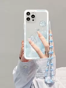 Rabbit Pattern Phone Case With Lanyard