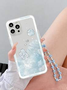 Rabbit Pattern Phone Case With Lanyard