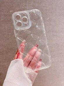 极简3D菱形全包防震手机壳，兼容 17/17 Pro Max/17/16 Pro Max/16/16 Pro/16 Plus/15/15 Pro Max/15 Pro/15 Plus/11/12/13/14 Pro Max/XS/XR/11 Pro/11 Pro Max/12 Pro/12 Pro Max/13 Pro/13 Pro Max/7 Plus/14 Pro/14 Pro Max/14 Plus/7 Plus/8 Plus/8/SE2，软壳 - 無色 - 查看 3