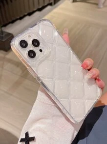 极简3D菱形全包防震手机壳，兼容 17/17 Pro Max/17/16 Pro Max/16/16 Pro/16 Plus/15/15 Pro Max/15 Pro/15 Plus/11/12/13/14 Pro Max/XS/XR/11 Pro/11 Pro Max/12 Pro/12 Pro Max/13 Pro/13 Pro Max/7 Plus/14 Pro/14 Pro Max/14 Plus/7 Plus/8 Plus/8/SE2，软壳 - 無色 - 查看 4