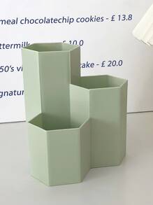 1pc Geometric Design Random Color Desktop Storage Box, Nordic Plastic Desk Storage Holder For Home - Multicolor - View 2