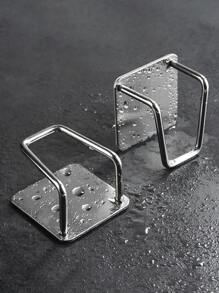 1 pieza Soporte para esponja sin taladro, estante para esponja de montaje en pared, rejilla de drenaje de acero inoxidable para fregadero - Plateado - Ver 3