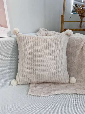 絨球裝飾靠墊套不附帶墊芯