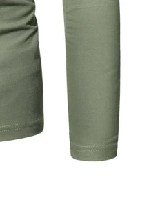 Manfinity Men Half Button Raglan Sleeve Polo Shirt - Army Green - View 4