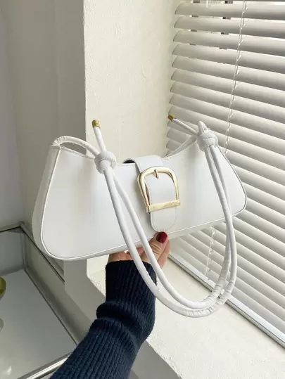 Bolso baguette ligero, informal, minimalista, con diseño de hebilla, para adolescentes, niñas, mujeres, estudiantes universitarios, novatos y trabajadores de cuello blanco, perfecto para oficina, universidad, trabajo, negocios, desplazamientos, actividades al aire libre, viajes, salidas