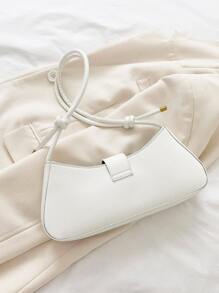 輕便商務休閒簡約搭扣設計長方形包適合青少年女孩女大學生、菜鳥和白領非常適合辦公室、大學、工作、商務、通勤、戶外、旅行、郊遊 - 白色 - 查看 7