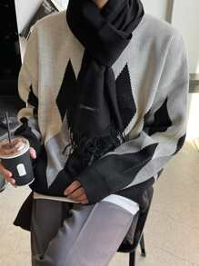 DAZY Hombres 1 pieza Jersey con patrón de rombo de hombros caídos - Multicolor - Ver 6