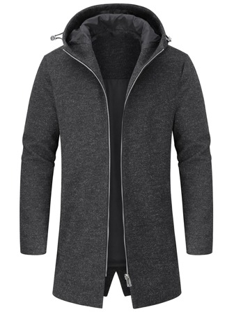 Manfinity Lös Herr Rymdfärg Dragkedja Dragsko Kappa med Luva