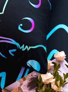 Set sábana bajera sin relleno con patrón de gato - Multicolor - Ver 6