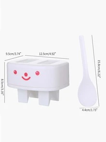 2 piezas Molde de sushi con estampado de dibujos animados - Blanco - Ver 7