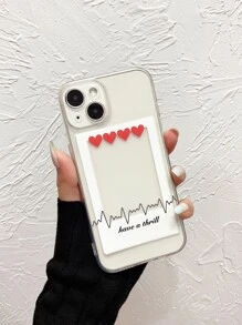 愛心圖案手機外殼 - 無色 - 查看 1