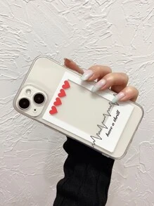 愛心圖案手機外殼 - 無色 - 查看 3