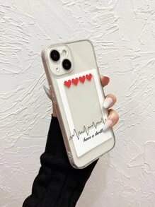 愛心圖案手機外殼 - 無色 - 查看 4