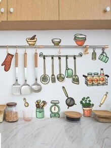 1入組卡通圖案廚房貼紙 - 彩色 - 查看 5