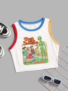 Stevenrhodes Figure Graphic Print Tank Top, School - White - View 1